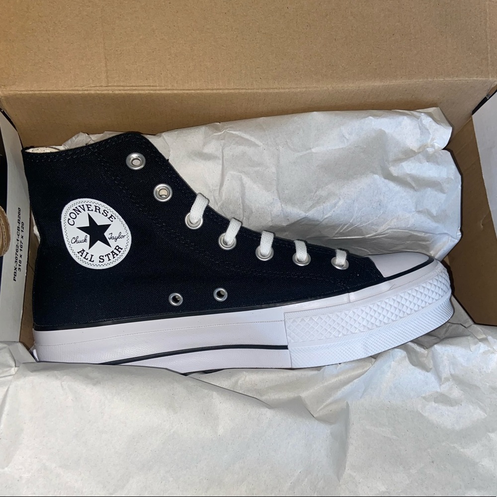 black platform Converse